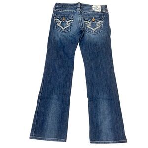 Big Star Casey Bootcut Jeans 28R Embroidered Pockets Low Rise Stretch Denim